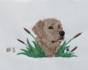 #5 Adult Head with Reeds in Green Thread