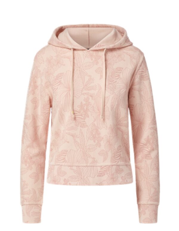 Maddie Floral Waffle Knit Hooded Sweatshirt
