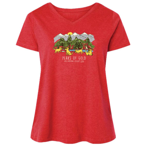 Teddy the Dog Ladies' Curvy V-Neck - Golden Retriever Club of America